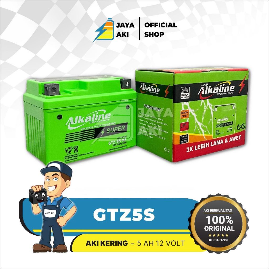 Aki Motor Beat Karbu Beat FI ALKALINE GTZ5S MF Accu Kering