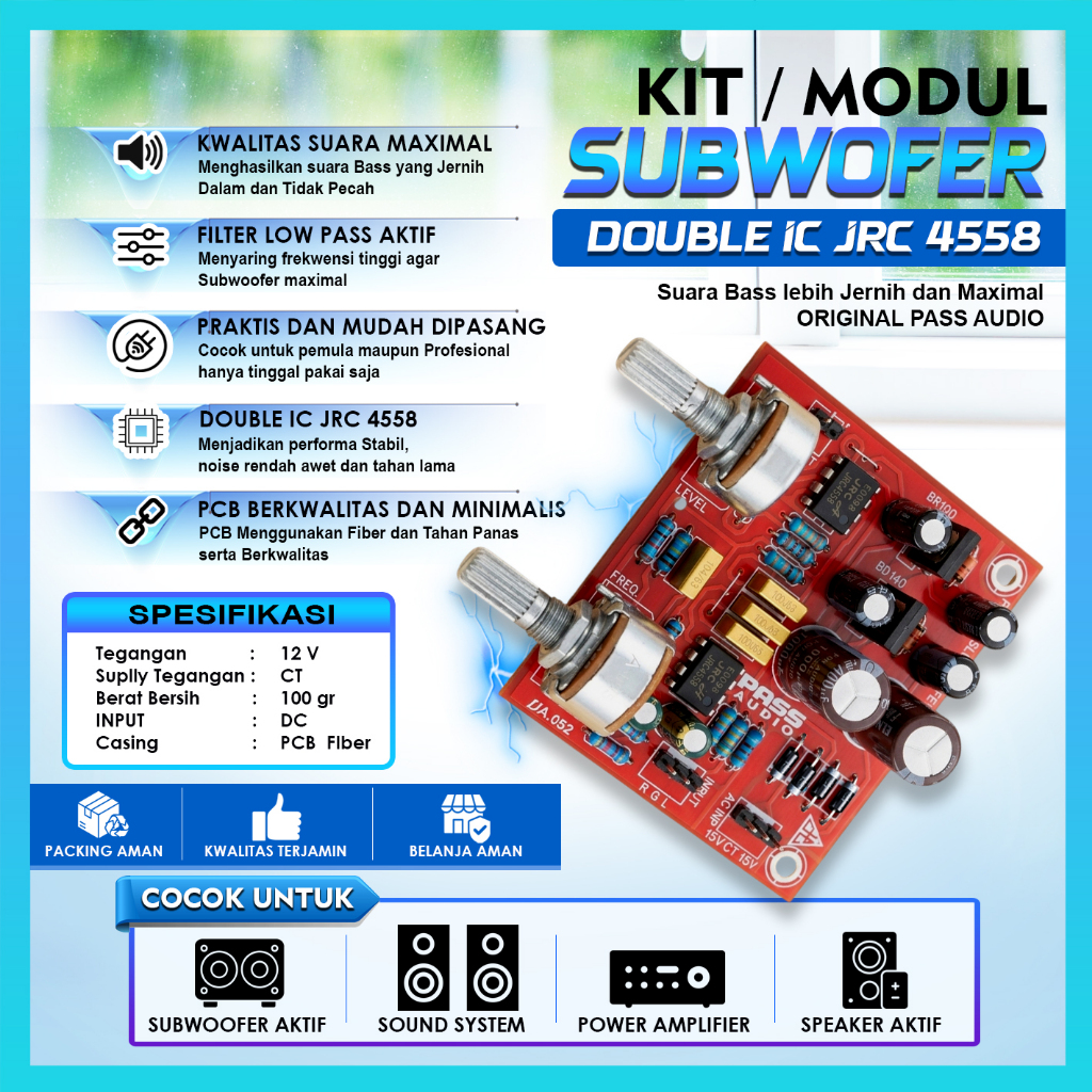 Modul / Kit Filter Subwoofer Double IC JRC4558