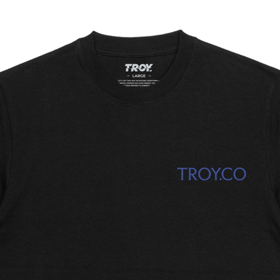 Troy Company T-Shirt Black Illusion - Kaos Pria Lengan Pendek Hitam MTD 3667