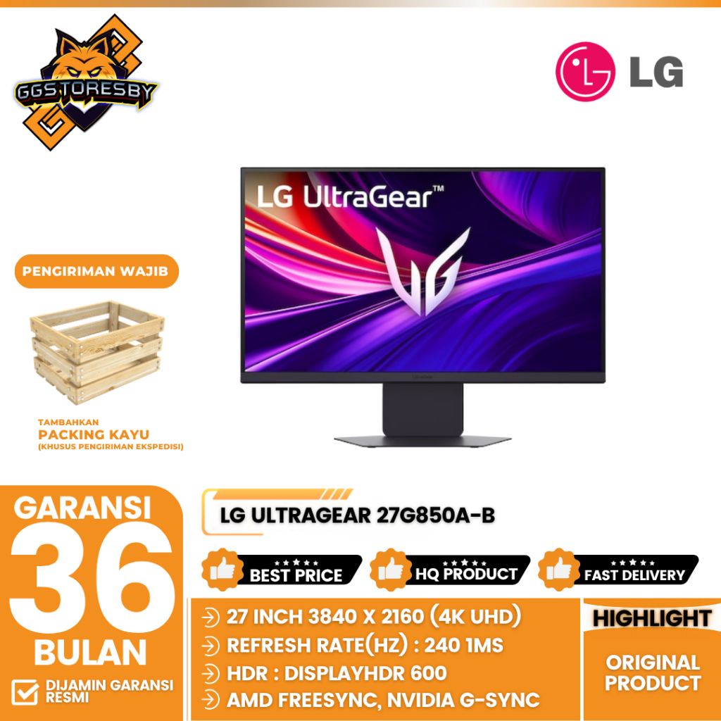 Monitor LED LG UltraGear 27G850A-B 27" Nano IPS Black Gaming Monitor Dual Mode 4K UHD 240Hz 1ms HDMI