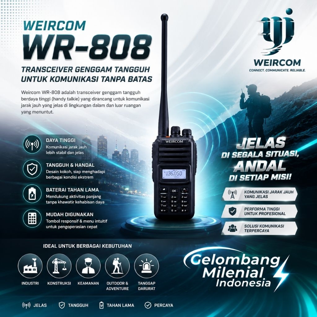 HT WEIRCOM WR808 VHF / UHF / UHF 350MHZ SINGLE BAND 10WATT