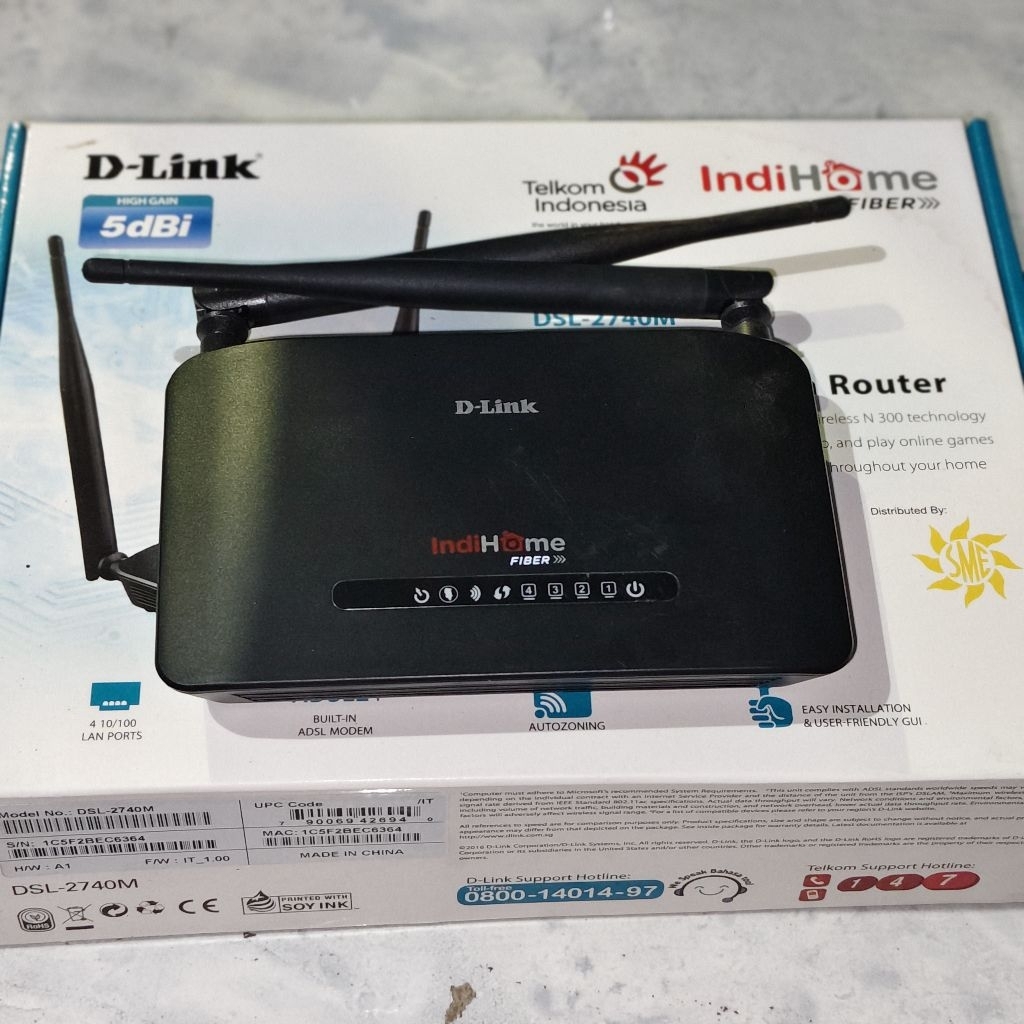 ROUTER MODEM WIFI D-LINK INDIHOME LENGKAP