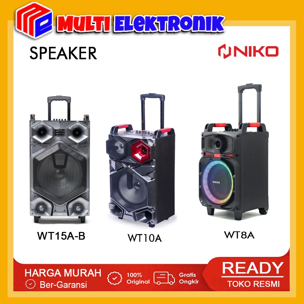 NIKO Speaker WT8A / WT10A /  WT15A(B) Speaker Bluetooth Portable Trolley Free Microphone