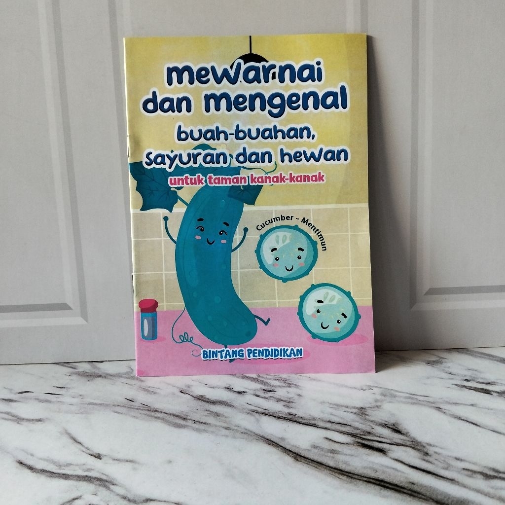 Bintang Pendidikan Ori Buku Aktivitas TK Paud Mewarnai Dan Mengenal Buah, Sayuran Dan Hewan Gb Menti