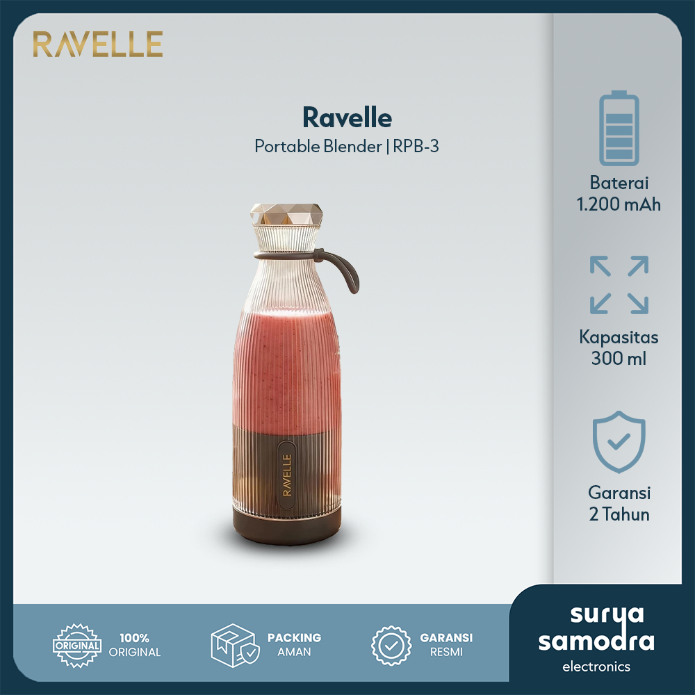 Ravelle - Purea Blender Portable Ravelle 300ml USB Rechargeable - Blender Jus Buah Smoothie Milkshak