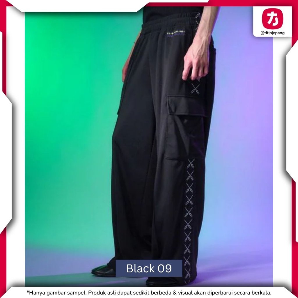 [PO] Celana Neon Genesis Evangelion x HARE Cargo Line Pants Black Gray POTJ [WAJIB TANYAKAN STOCK SE