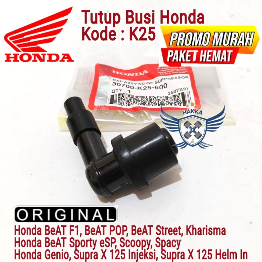 K25 Tutup Busi Original Honda Garansi Presisi Untuk Motor Honda BeAT F1 BeAT POP BeAT Street Kharism