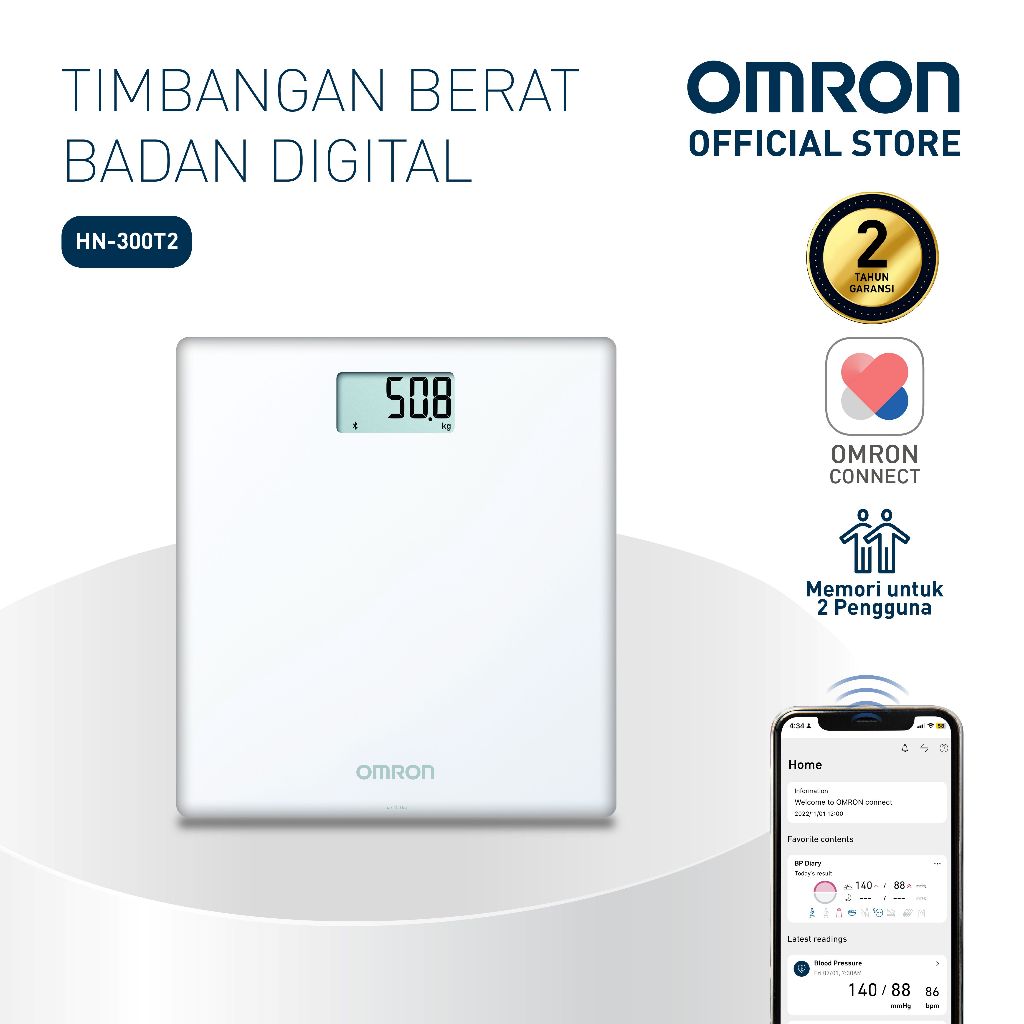 Omron HN-300T2 Timbangan Berat Badan Digital Weight Scale