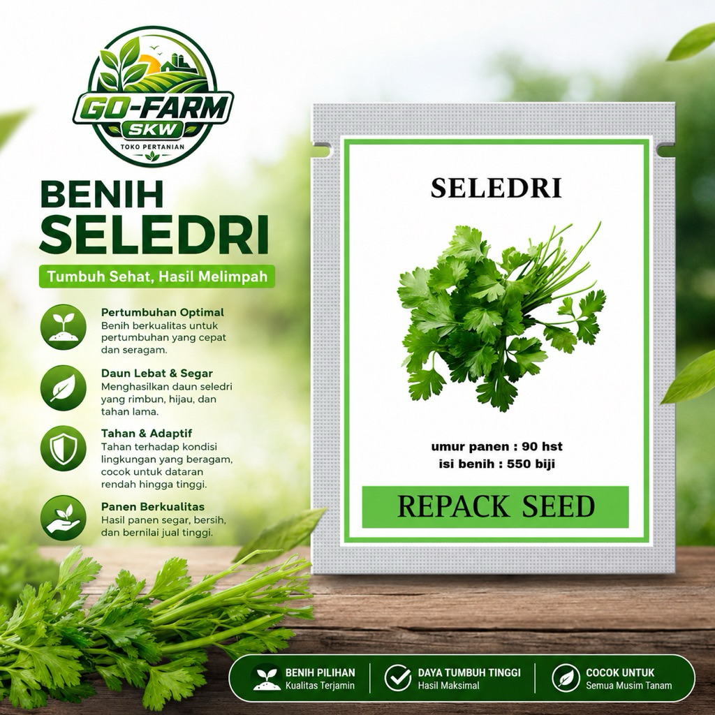 BIBIT BENIH SAYURAN SELEDRI BIJI TANAMAN SELEDRI 550 biji