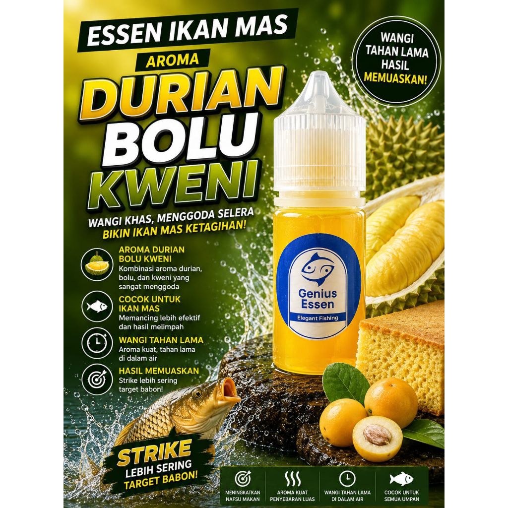Essen Ikan Mas Neter Essen Ikan Mas Aroma Durian Bolu Kaweni Genius Essen Essen Ikan Mas Harian Esse