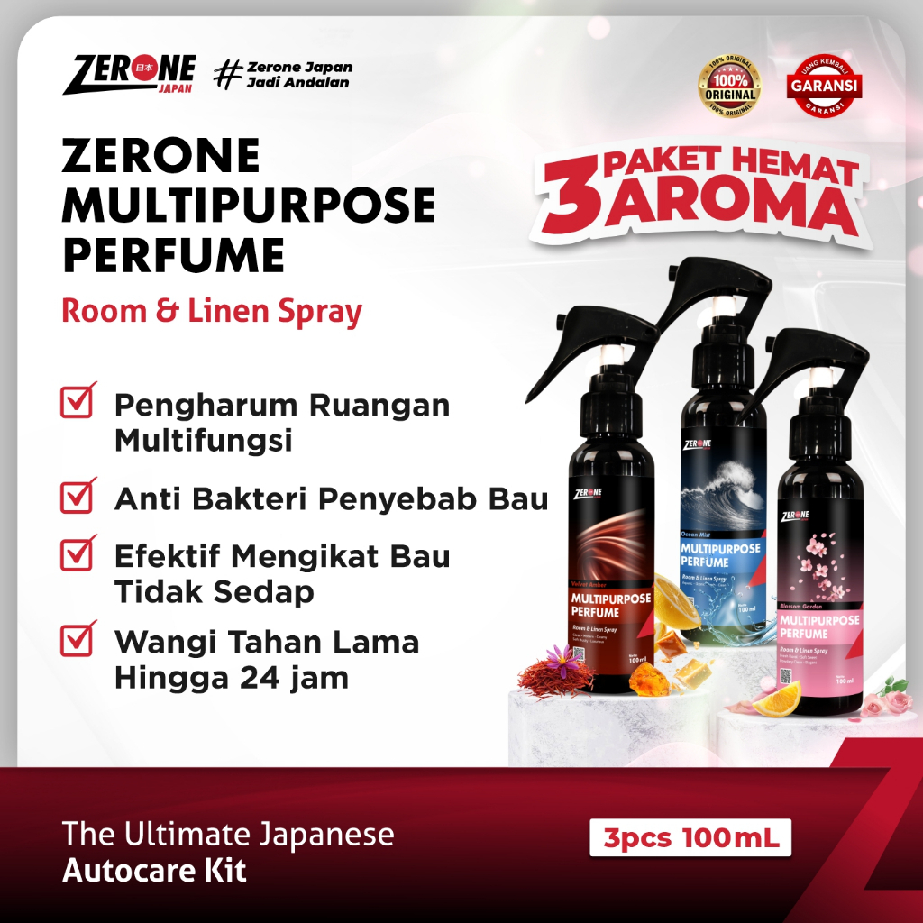 Zerone Japan Multipurpose Perfume Room & Linen Spray Parfum Pengharum Ruangan Antibakteri Free Kardu
