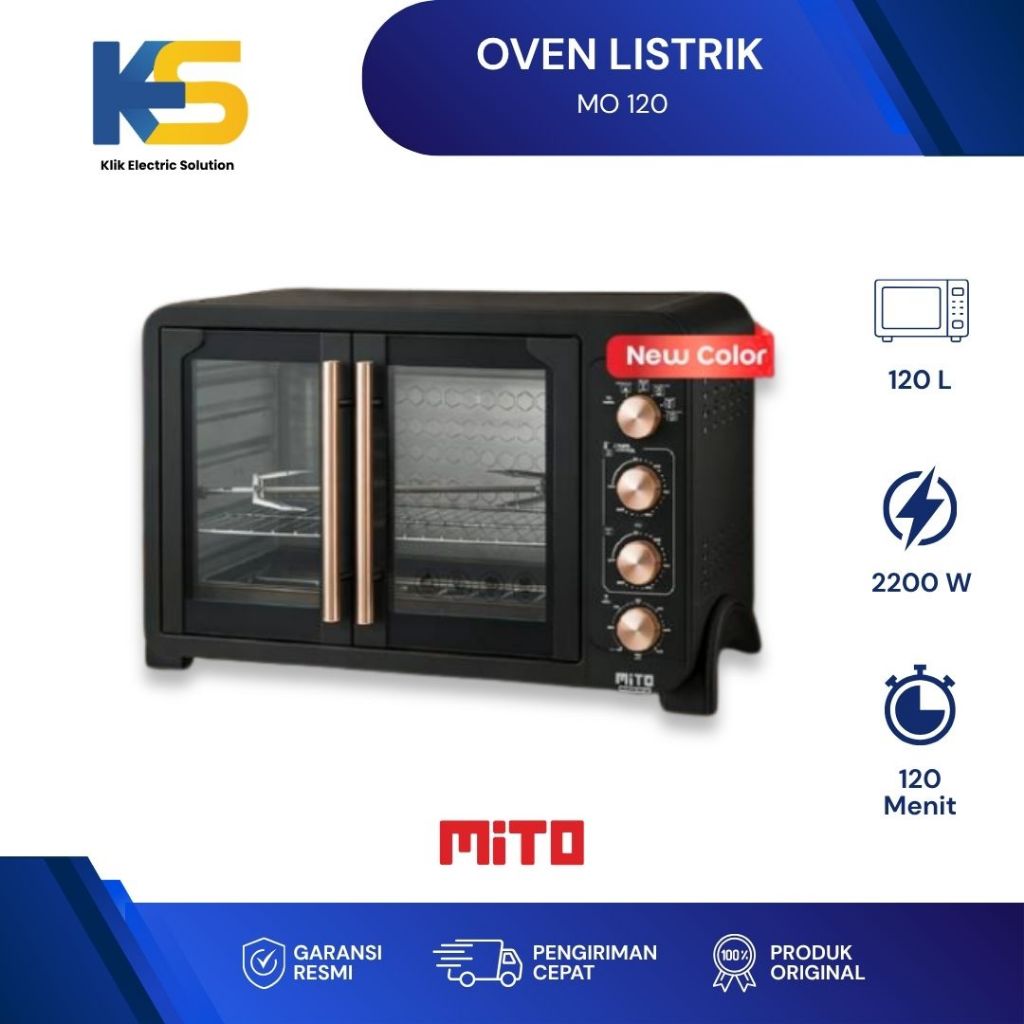 K.E.S - MITO Oven Listrik Bosca Series MO 120 double door 120L Panggangan Roti Original