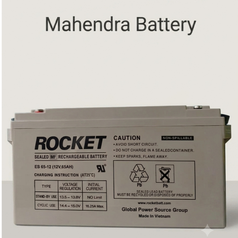 Baterai VRLA Rocket ES 65-12 (12V 65Ah)