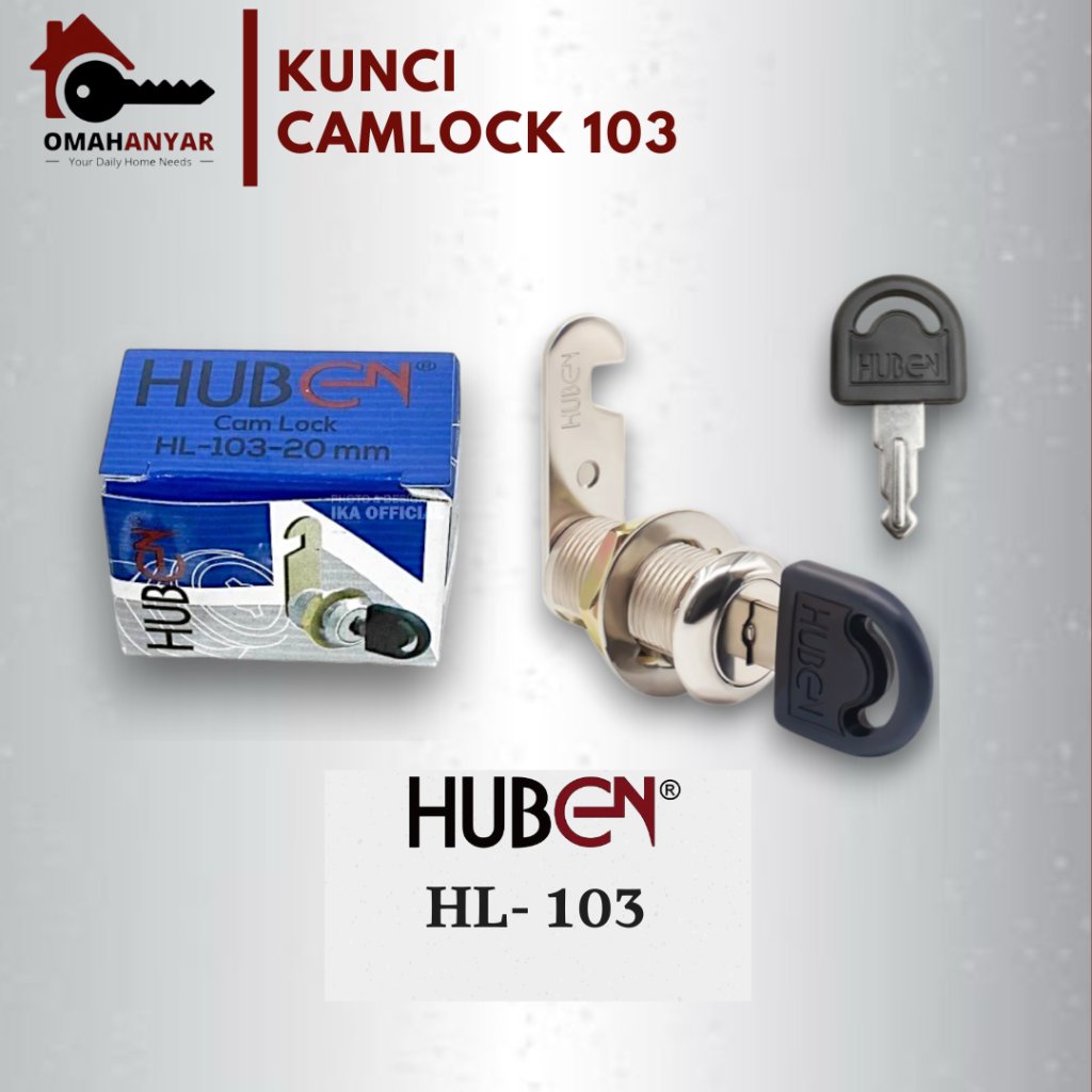 Kunci Lemari Huben HL 103 16mm 20mm 25mm 30mm Kunci Laci Kabinet Furniture Lengkap dengan Anak Kunci