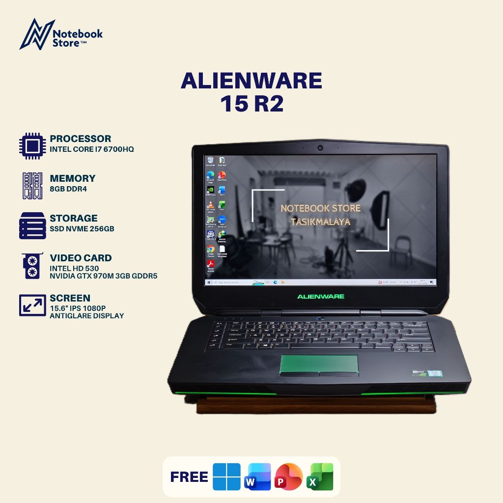 Alienware 15 R2 Core i7 6700HQ Gen 6 GTX 970M 3GB 8GB/256GB 15 inch Laptop Gaming