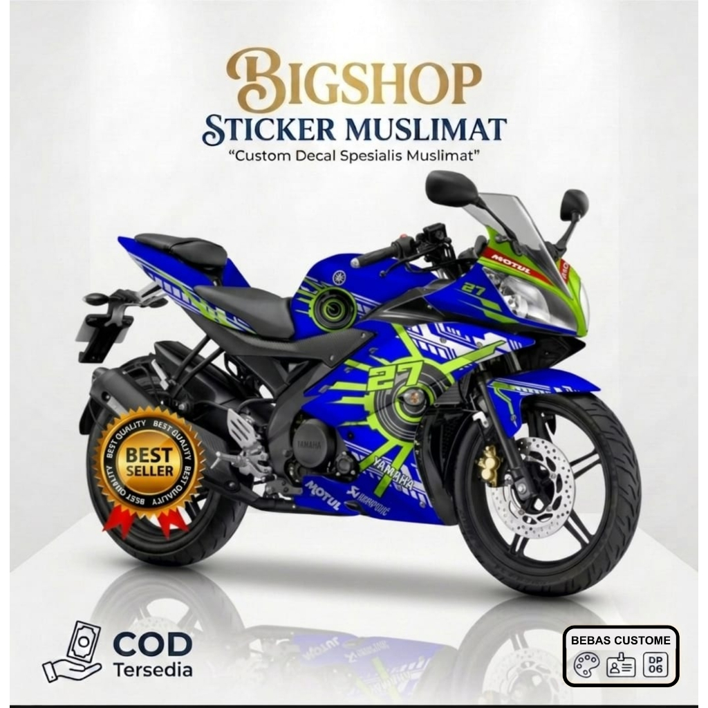 Decal Sticker R15 v2 Variasi Full body warna biru