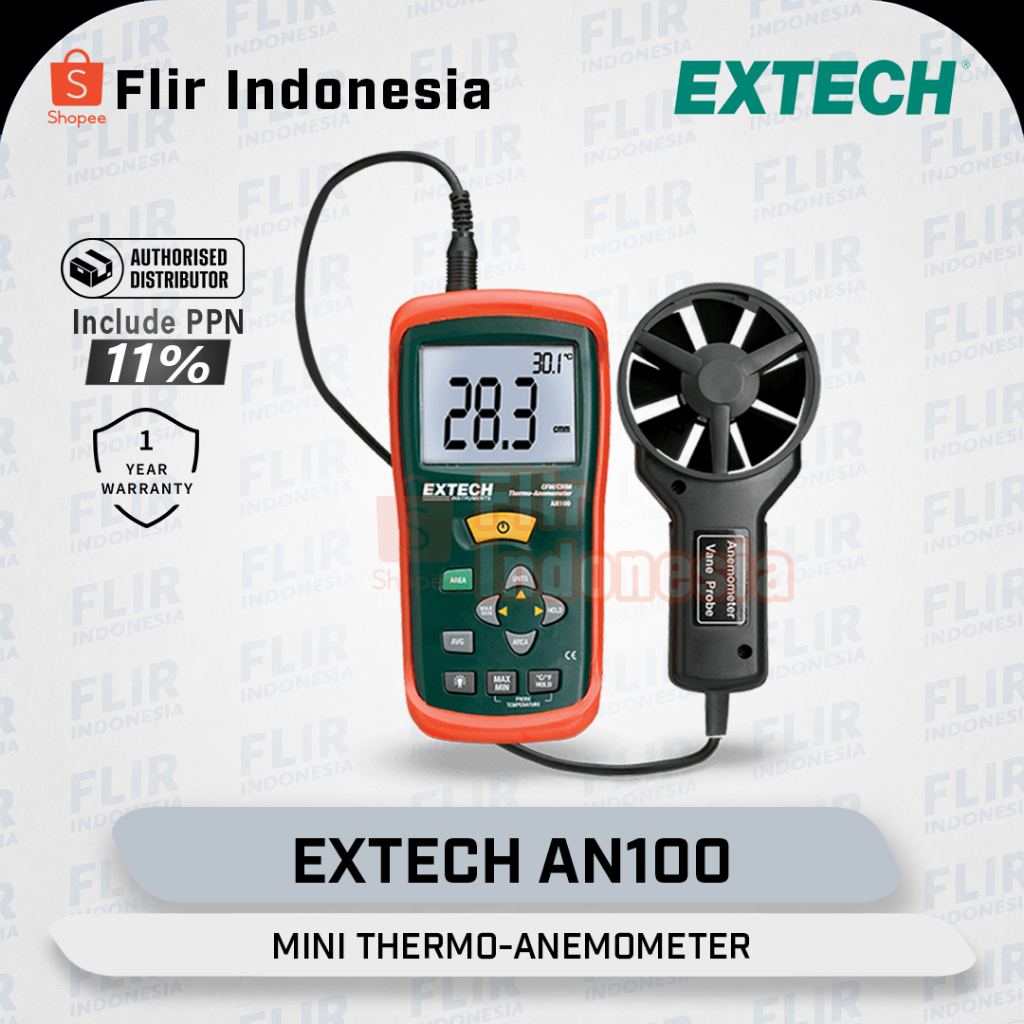 Extech AN100 CFM/CMM Mini Thermo-Anemometer
