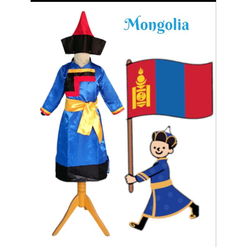 Mongolia Boys/Baju Negara Size Anak Dan Dewasa/Kostum Benua Asia/Traditional Costume Of Mongolia