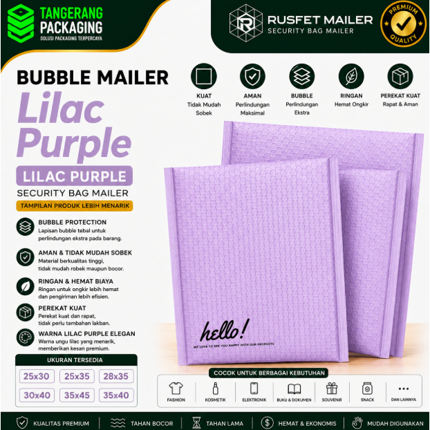 Amplop Bubble Mailer Envelope Bubble Lilac Purple Bubble Packing Murah