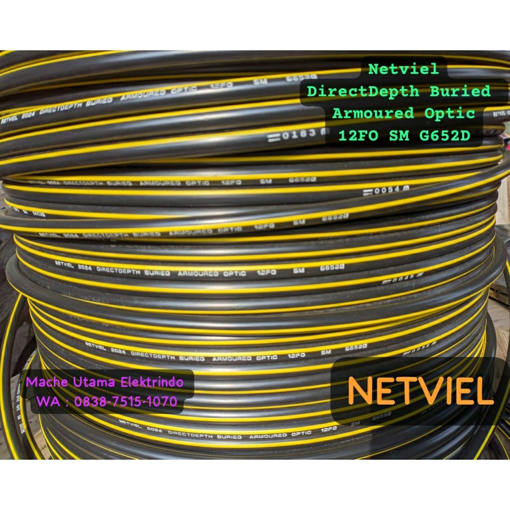Kabel FO Netviel 12 Core SM DirectDepth Buried Armoured Optic 12FO SM G652D