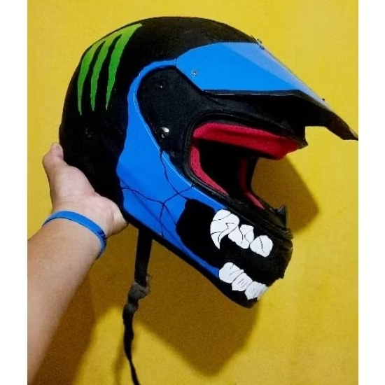 Helm Fullface bahan Custom basic helm Yamaha original modif