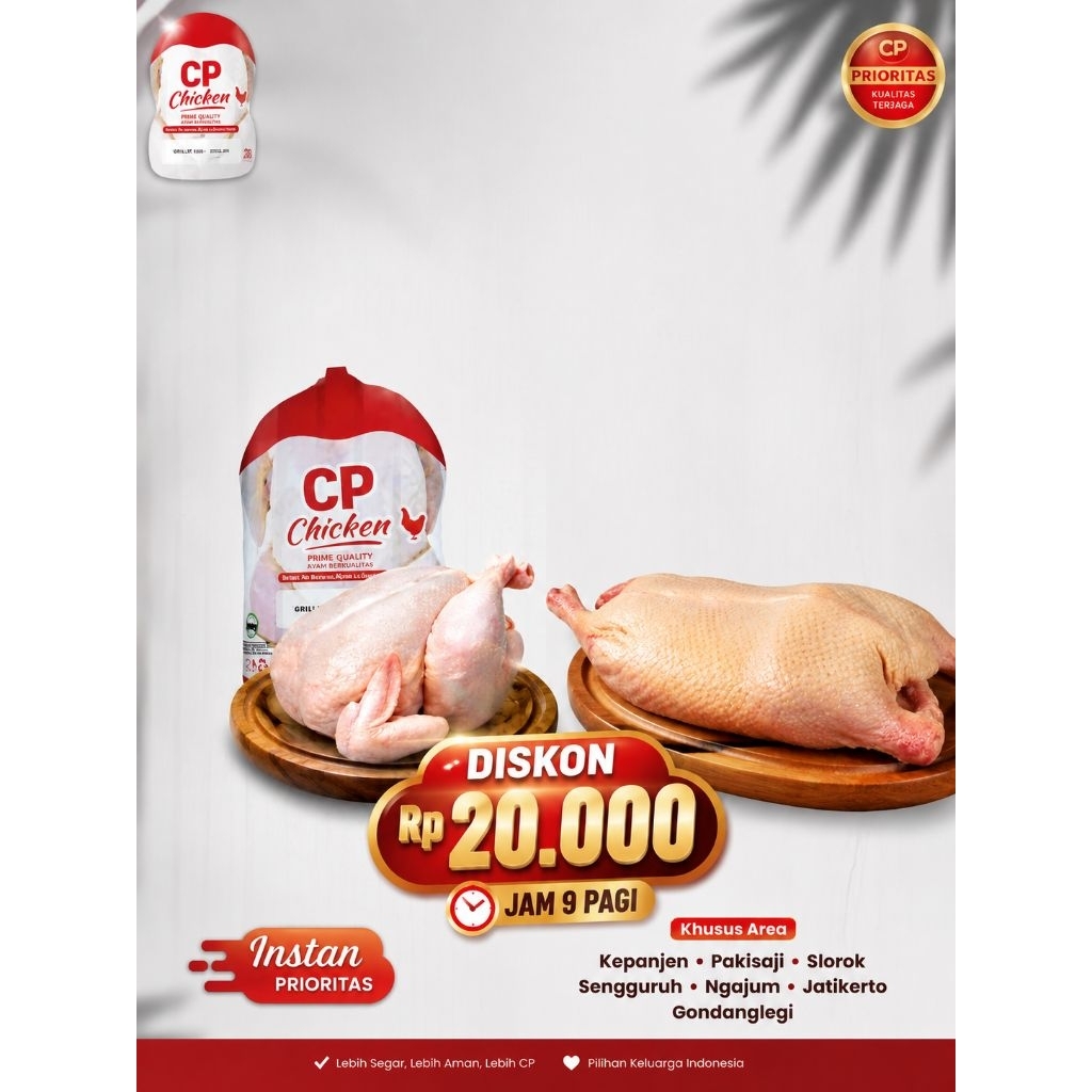 Daging Ayam utuh (900 g) dan Bebek