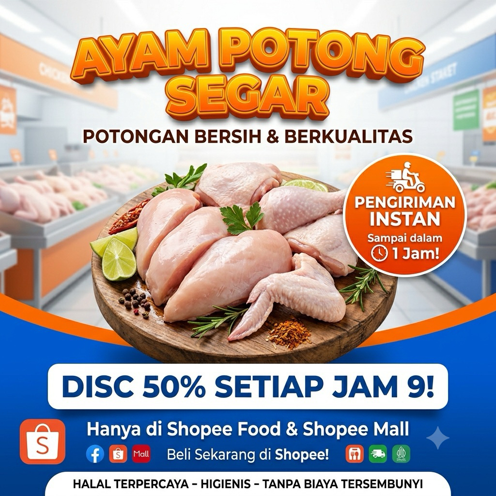 Ayam potong segar 1 kg area paiton
