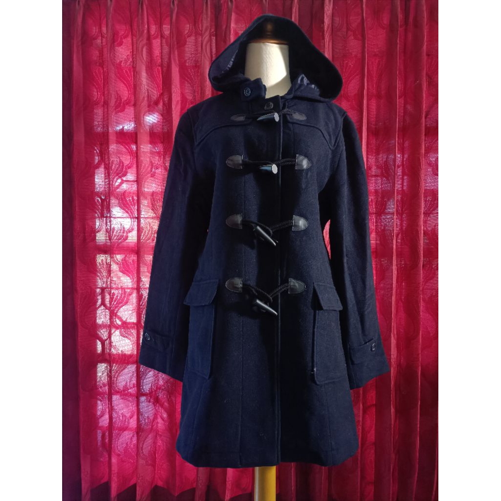 TOMBOW Coat Wool Duffle Hoodie Kancing Kimtan Winter Musim Dingin Y2K Vintage Harajuku Style School 