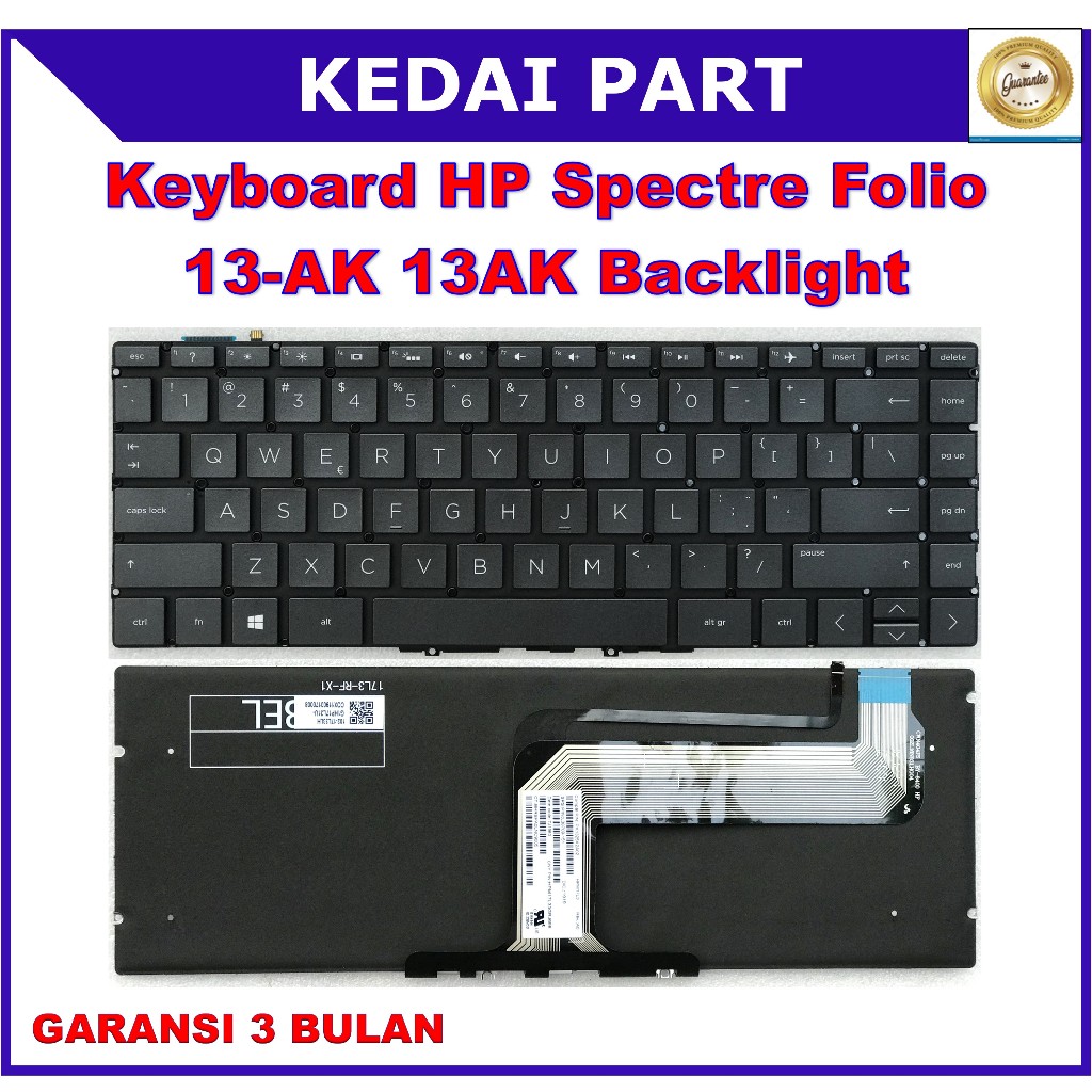 Keyboard HP Spectre Folio 13-AK 13-AK0015NR 13-AK1016 13-AK1000 13T-AK000