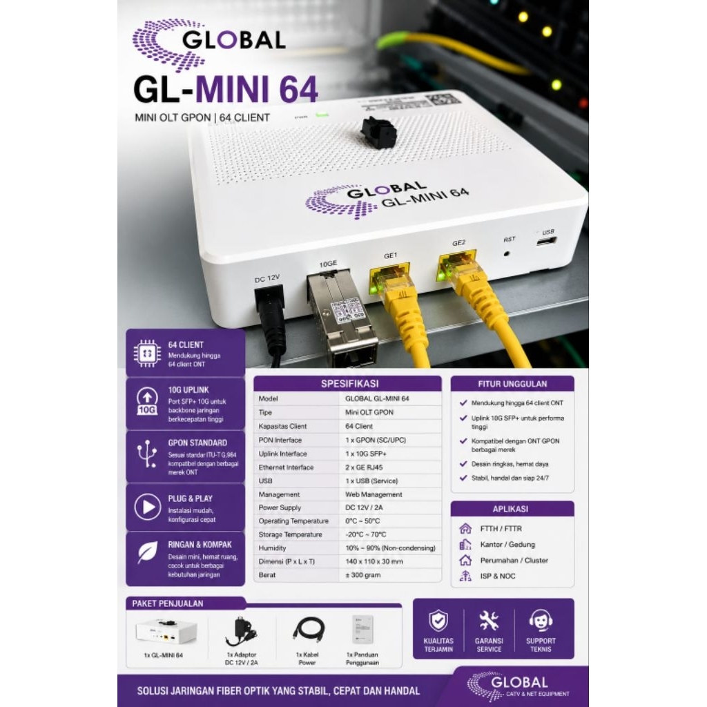 OLT GPON MINI GLOBAL 64 CLIENT
