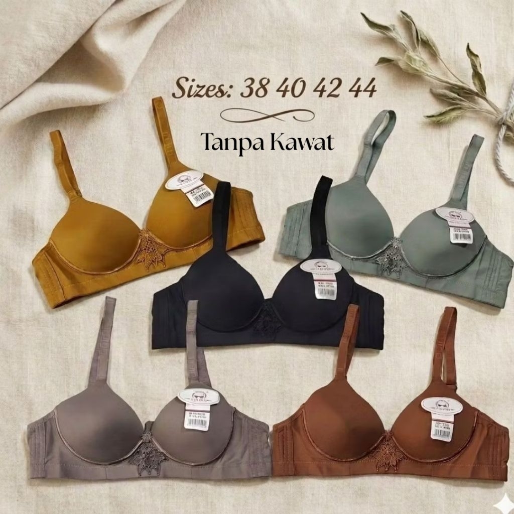 3 / 1 PCS Bh Bra Push Up Busa Tanpa Kawat 2033 Guini Dewasa Remaja Cup B Size 38 40 42 44 Berkualita