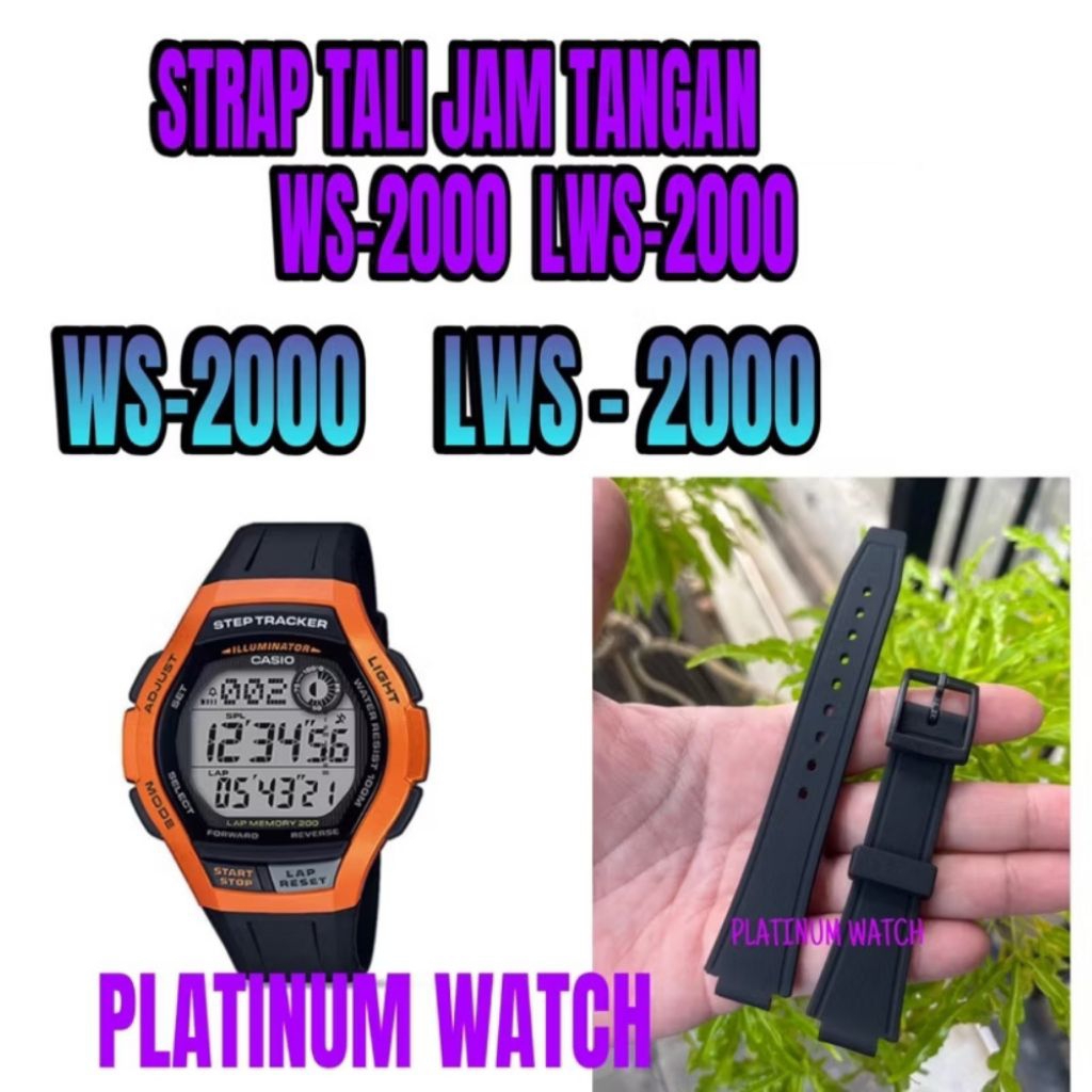 STRAP TALI JAM TANGAN WS-2000H WS2000H WS 2000H LWS-2000 LWS 2000 LWS2000 digital rubber pas dan bs 