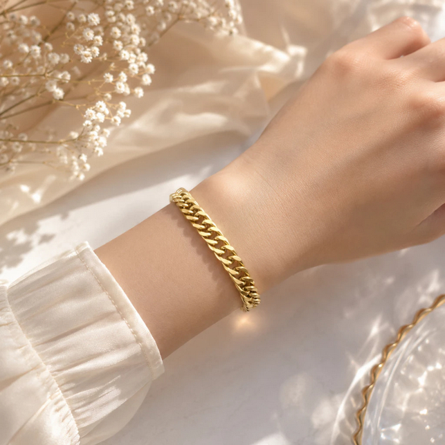 Gelang Titanium Kuba Lebar 8mm Buat Pria Dan Wanita