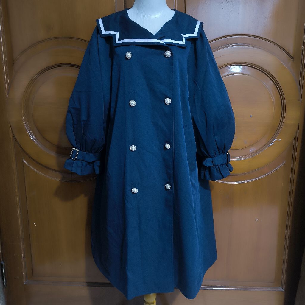 Rare Coat sailor seifuku navy Axes Femme Poetique lengan balon