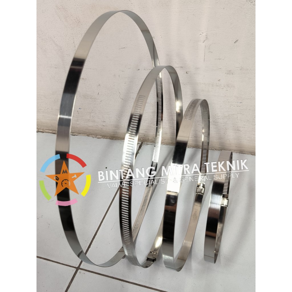 KLEM SELANG SS304 HOSE CLAMP FULL SS304 289-311 MM LEBAR 12MM