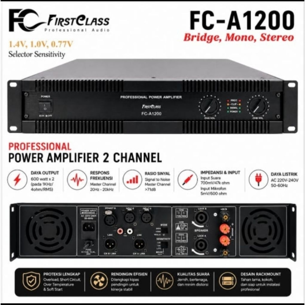 POWER AMPLIFIER FIRSTCLASS FC-A1200 AMPLI POWER FIRSTCLASS FC-A1200