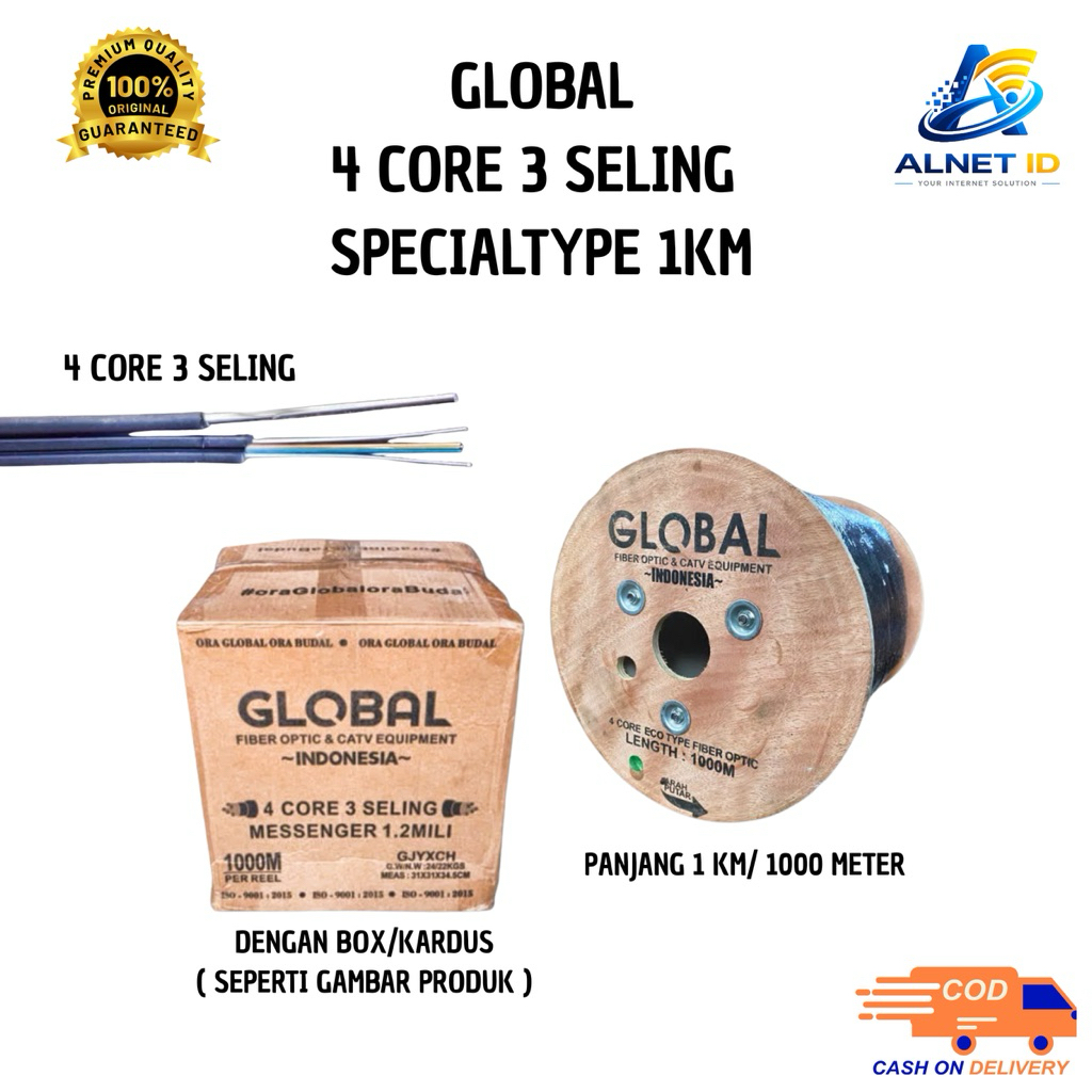 GLOBAL KABEL FO 4 CORE 3 SELING SPECIAL TYPE 1KM/ 1000 METER BY GLOBAL