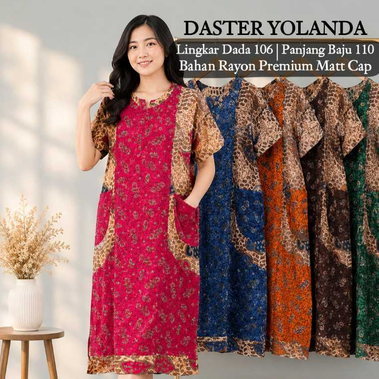 Daster Yolanda Busui Batik Cap Aan Rayon Premium Tebal - Baju Tidur Daster