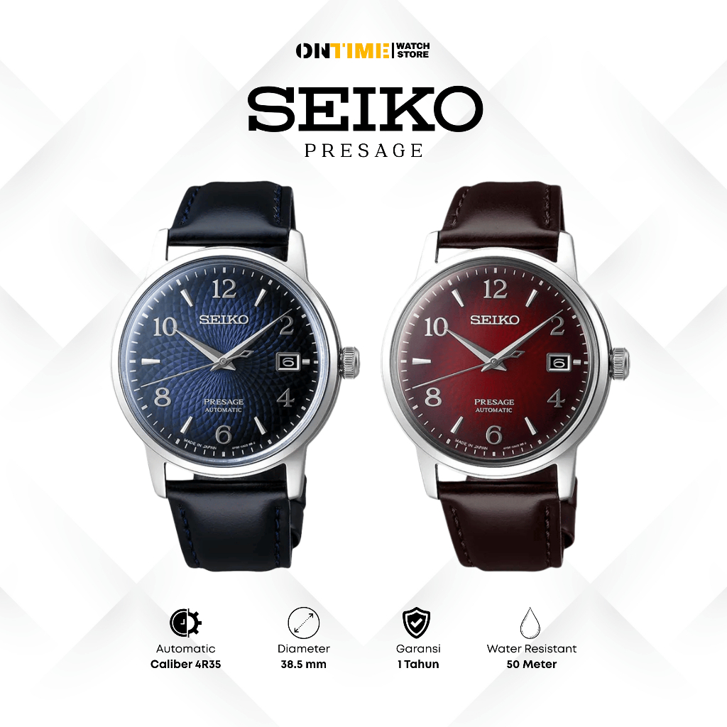 Jam Tangan Pria Seiko Presage Cocktail Time SRPE43J1 SRPE41J1 Automatic Leather Strap