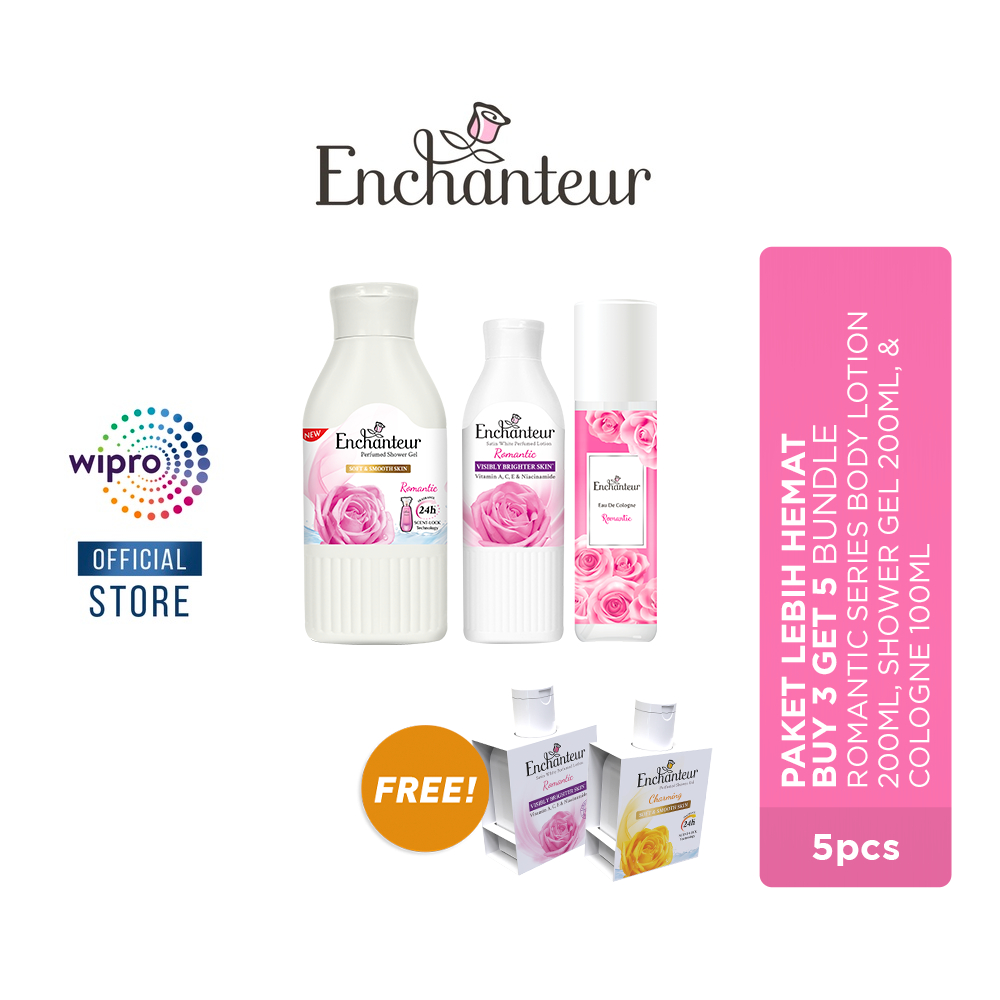 Bundle Enchanteur - Romantic Series Body Lotion 200ml, Shower Gel 200ml, & Cologne 100ml