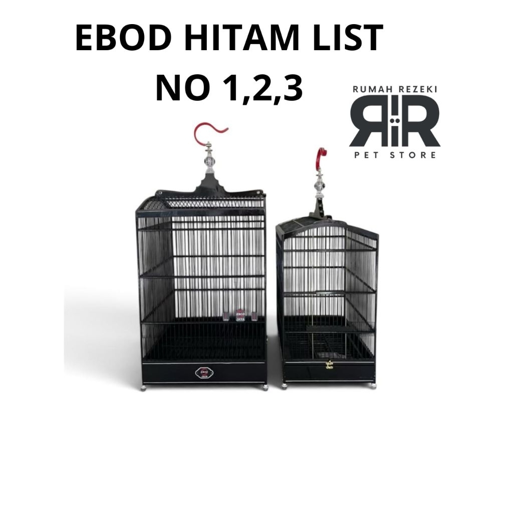 SANGKAR KANDANG KOTAK EBOD JAYA LIST HITAM MULUS