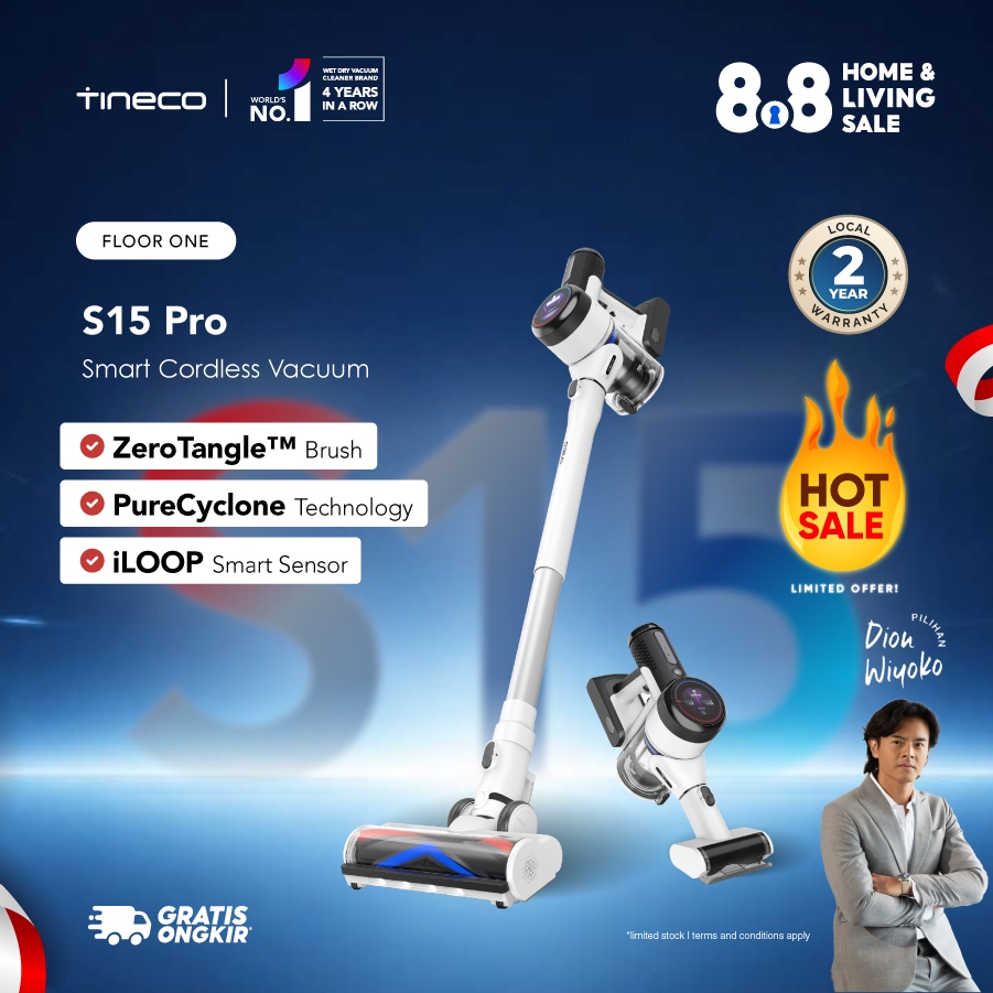 Tineco Pure One S15 Pro - Vacuum Cleaner Penyedot Debu
