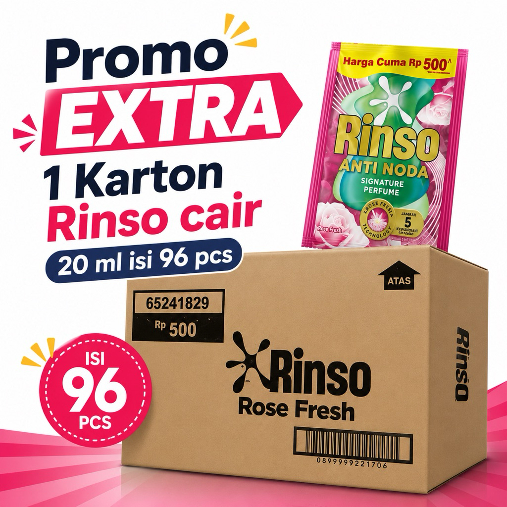 PROMO RINSO CAIR 1 KARTON 96 SACHET 1 DUS TERBARU