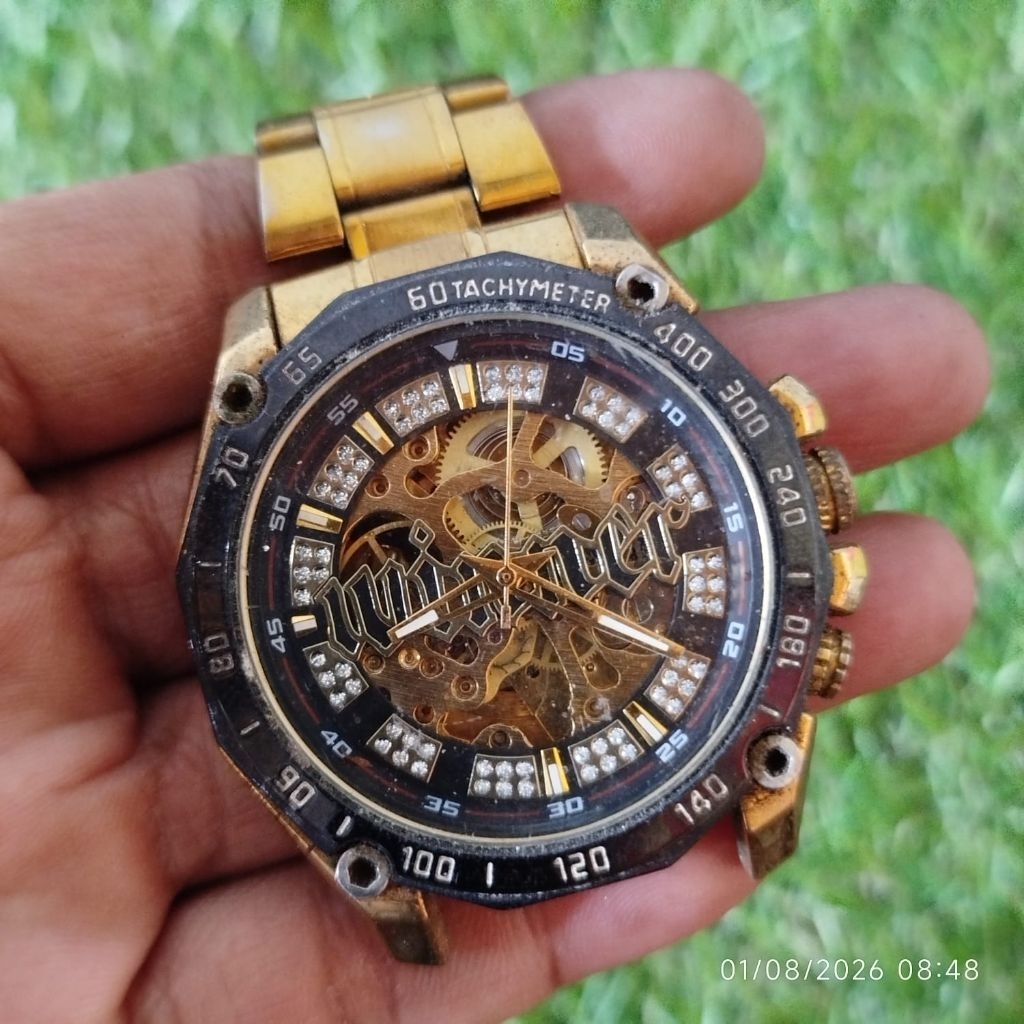 Bahan jam tangan automatic Winner skeleton