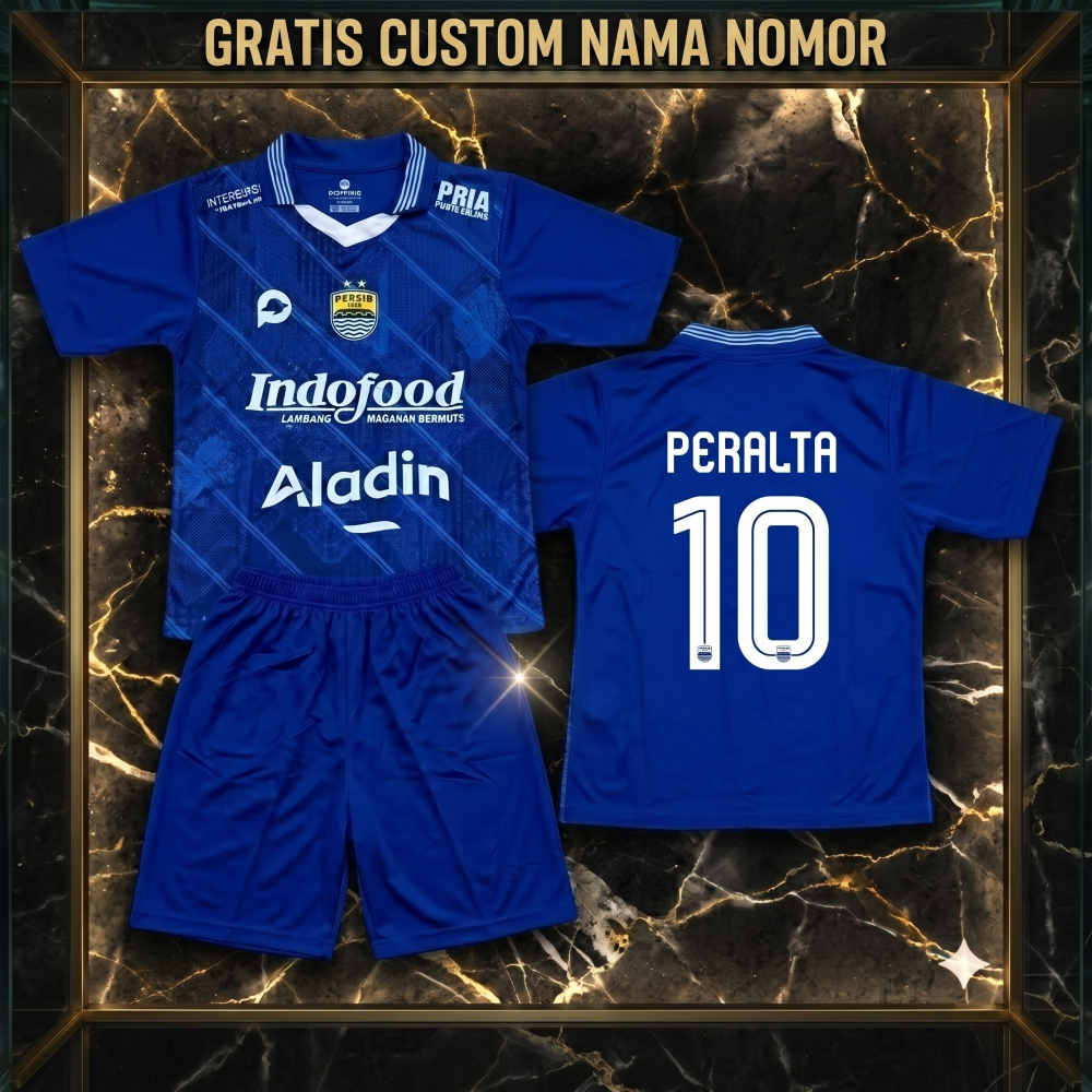 setelan baju bola jersey persib anak/baju bola jersey persib ciro full printing