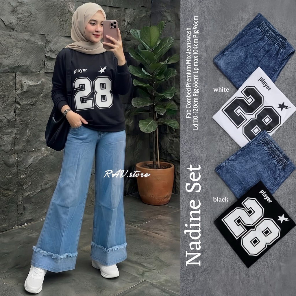 BISA COD // Nadine Set by RAV // Setelan Celana Kekinian Simple Casual
