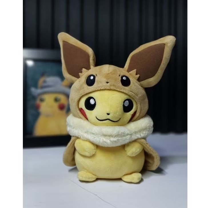 Boneka pikachu poncho eevee original pokemon center 2018