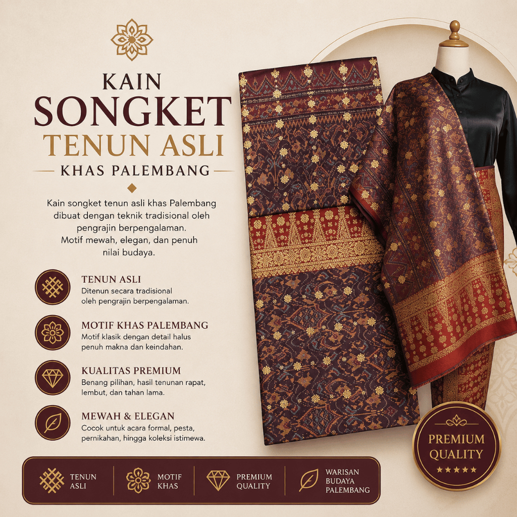 Songket Pash - Kain Songket Tenun Asli Khas Palembang Limar - 020