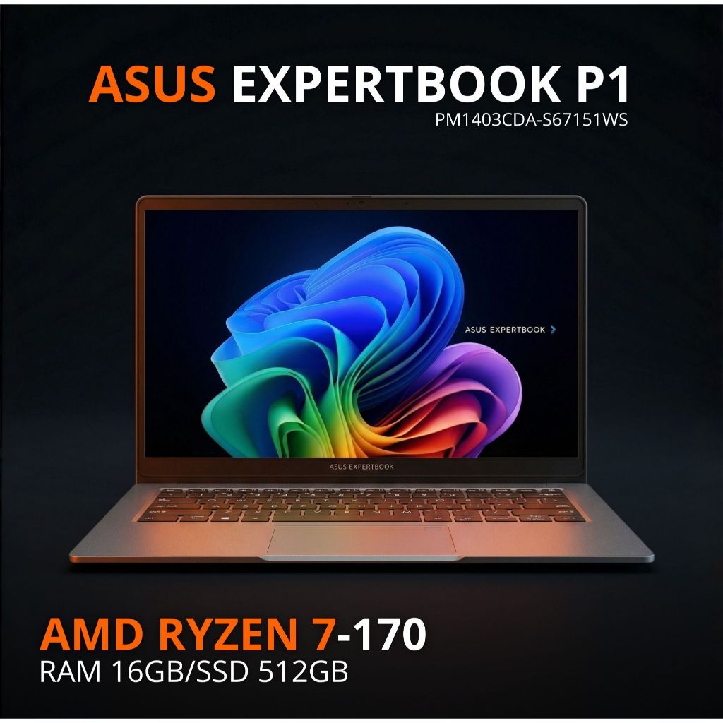Laptop Asus Expertbook PM1403CDA-S67151WS AMD Ryzen 7-170 Ram 16GB Garansi 3 Tahun