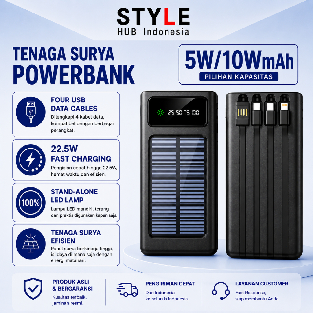 50000/100000 mAh Powerbank Robot Power Bank Solar Cell Multifungsi Solar Cell Tenaga Surya Portable 